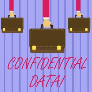Writing note showing Confidential Data. Business photo showcasing term that t Stock Illustration