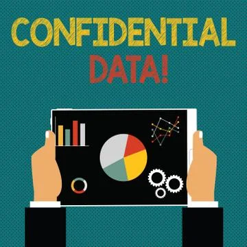 Writing note showing Confidential Data. Business photo showcasing term that t Stock Illustration