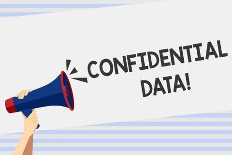 Writing note showing Confidential Data. Business photo showcasing term that t Stock Illustration