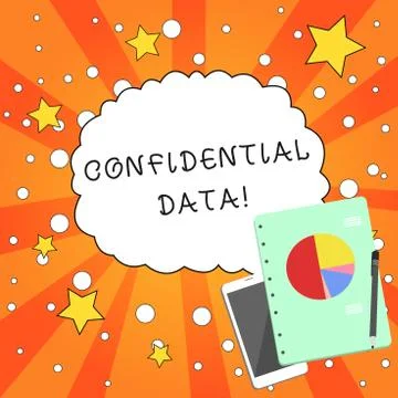 Writing note showing Confidential Data. Business photo showcasing information Stock Illustration