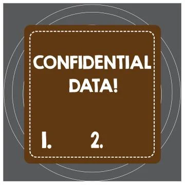 Writing note showing Confidential Data. Business photo showcasing information Stock Illustration