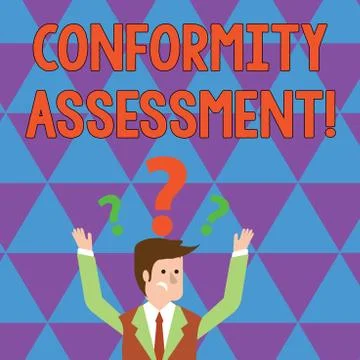 Writing note showing Conformity Assessment. Business photo showcasing Evaluation Ilustração Stock