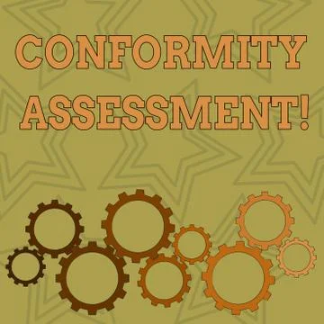Writing note showing Conformity Assessment. Business photo showcasing Evaluation Ilustração Stock