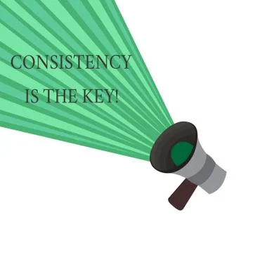 Writing note showing Consistency Is The Key. Business photo showcasing full 스톡 일러스트