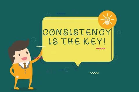 Writing note showing Consistency Is The Key. Business photo showcasing full イラスト素材