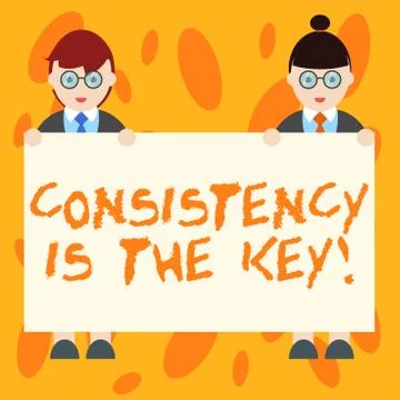 Writing note showing Consistency Is The Key. Business photo showcasing Full イラスト素材