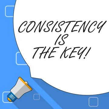 Writing note showing Consistency Is The Key. Business photo showcasing by 스톡 일러스트