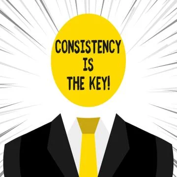 Writing note showing Consistency Is The Key. Business photo showcasing by イラスト素材