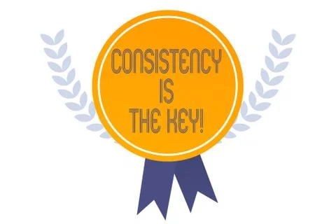 Writing note showing Consistency Is The Key. Business photo showcasing by イラスト素材