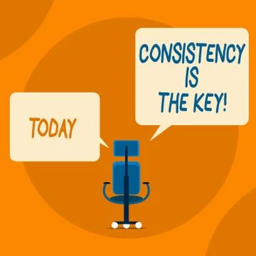 Writing note showing Consistency Is The Key. Business photo showcasing by Illustrazione stock