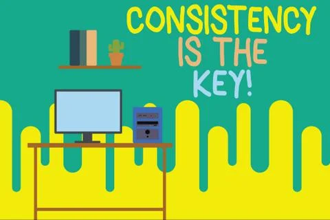 Writing note showing Consistency Is The Key. Business photo showcasing by 스톡 일러스트