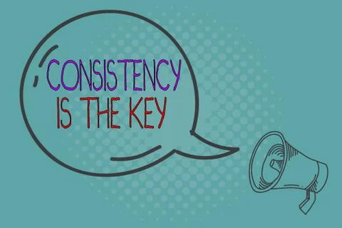 Writing note showing Consistency Is The Key. Business photo showcasing by 스톡 일러스트