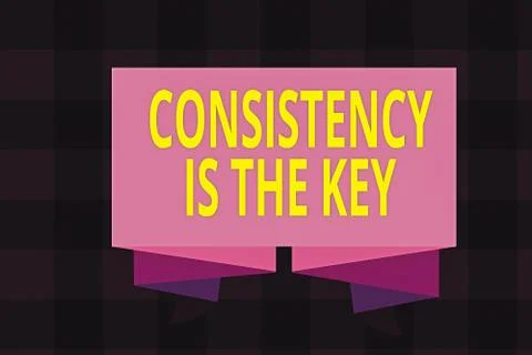 Writing note showing Consistency Is The Key. Business photo showcasing by 스톡 일러스트