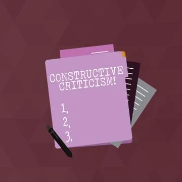 Writing note showing Constructive Criticism. Business photo showcasing proces Stock Illustration