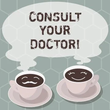 Writing note showing Consult Your Doctor. Business photo showcasing go to Stock Illustration