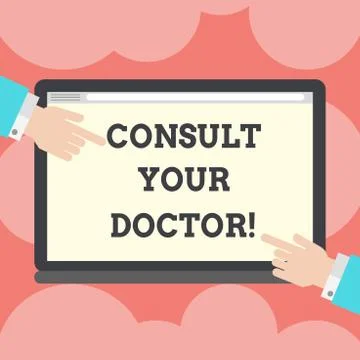 Writing note showing Consult Your Doctor. Business photo showcasing go to Stock Illustration