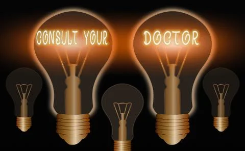 Writing note showing Consult Your Doctor. Business photo showcasing ask Stock Illustration