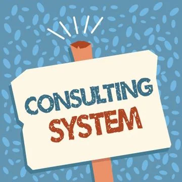 Writing note showing Consulting System. Business photo showcasing Helping firms Stock Illustration