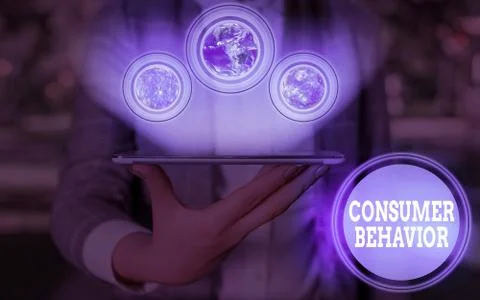 Writing note showing Consumer Behavior. Business photo showcasing study of how Stock Photos