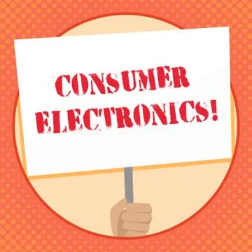 Writing note showing Consumer Electronics. Business photo showcasing consumers Stock Illustration