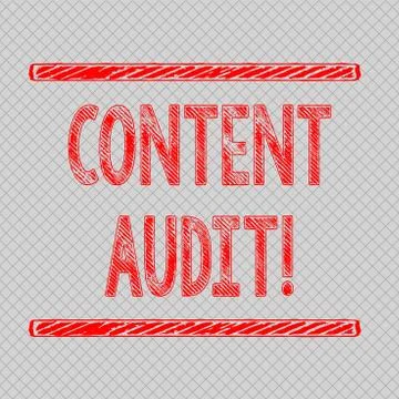 Writing note showing Content Audit. Business photo showcasing process of Illustrazione stock