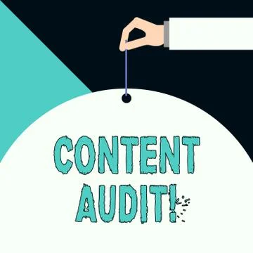 Writing note showing Content Audit. Business photo showcasing process of Illustrazione stock