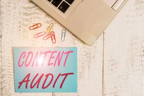 Writing note showing Content Audit. Business photo showcasing process of Stock Photos