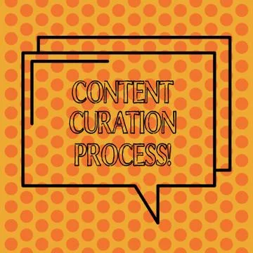 Writing note showing Content Curation Process. Business photo showcasing Stock Illustration