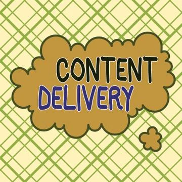 Writing note showing Content Delivery. Business photo showcasing geographically Stock Illustration