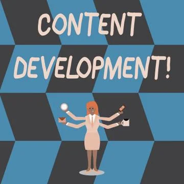 Writing note showing Content Development. Business photo showcasing Authoring Stock Illustration