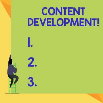 Writing note showing Content Development. Business photo showcasing Specialized Stock Illustration