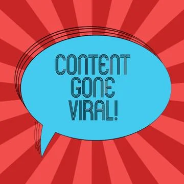 Writing note showing Content Gone Viral. Business photo showcasing image video Stock Illustration