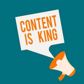Writing note showing Content Is King. Business photo showcasing believe that Stock Illustration
