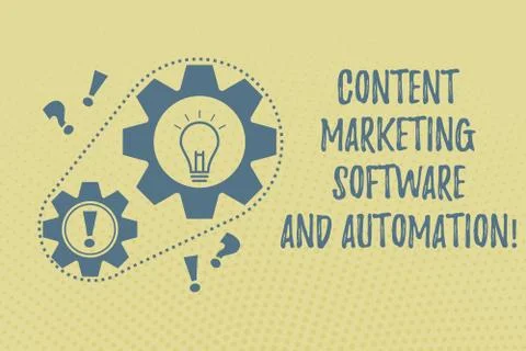 Writing note showing Content Marketing Software And Automation. Business photo Stock Illustration