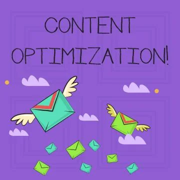 Writing note showing Content Optimization. Business photo showcasing techniques 스톡 일러스트