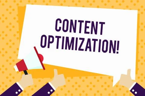 Writing note showing Content Optimization. Business photo showcasing techniques イラスト素材