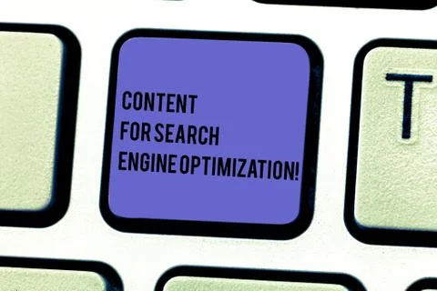 Writing note showing Content For Search Engine Optimization. Business photo Stock Photos