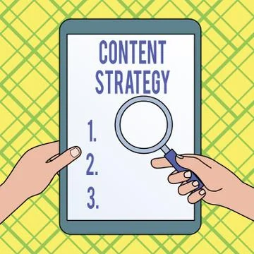 Writing note showing Content Strategy. Business photo showcasing create Stock Illustration