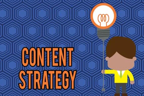 Writing note showing Content Strategy. Business photo showcasing create Illustrazione stock