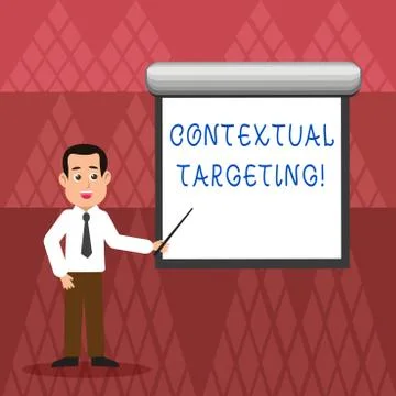 Writing note showing Contextual Targeting. Business photo showcasing targeted イラスト素材