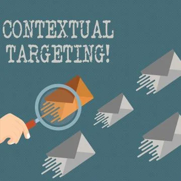 Writing note showing Contextual Targeting. Business photo showcasing targeted Stockillustratie