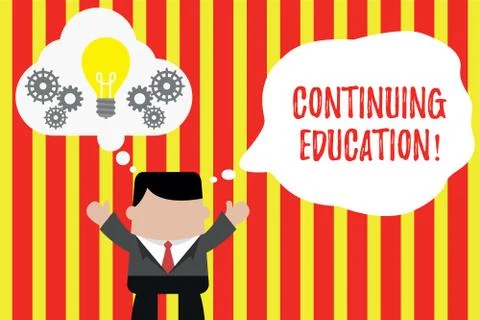 Writing note showing Continuing Education. Business photo showcasing Continued 스톡 일러스트