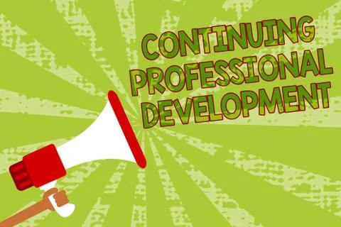 Writing note showing Continuing Professional Development. Business photo show Stock Illustration