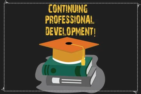 Writing note showing Continuing Professional Development. Business photo Stock Illustration