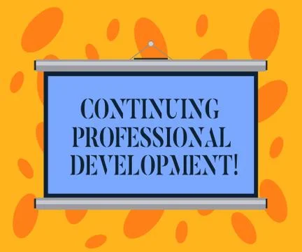 Writing note showing Continuing Professional Development. Business photo Stock Illustration