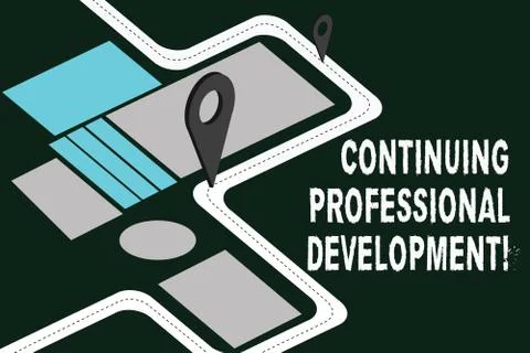Writing note showing Continuing Professional Development. Business photo イラスト素材