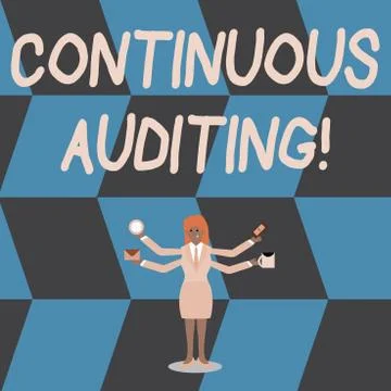 Writing note showing Continuous Auditing. Business photo showcasing Internal Stock Illustration