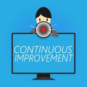 Writing note showing Continuous Improvement. Business photo showcasing Ongoing Stock Illustration