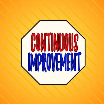 Writing note showing Continuous Improvement. Business photo showcasing ongoing Stock Illustration