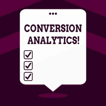 Writing note showing Conversion Analytics. Business photo showcasing action that Illustrazione stock